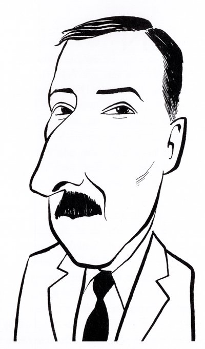 Stefan Zweig, caricature - John Minnion