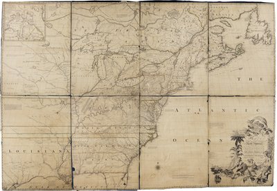 Carte des dominions britanniques et français en Amérique du Nord par Mitchell - John Mitchell