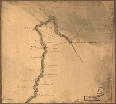 (Carte de la rivière Ohio depuis Fort Pitt. LOC gm71002315 - John Montresor