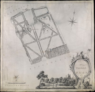 Plan du Parc de Greenwich, montrant l