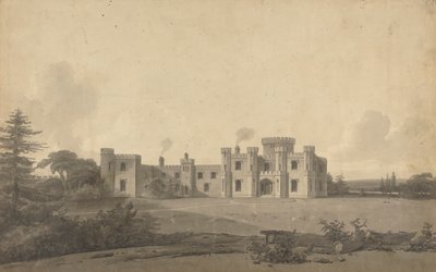 Conception pour le château de Knepp, Sussex : Perspective - John Nash