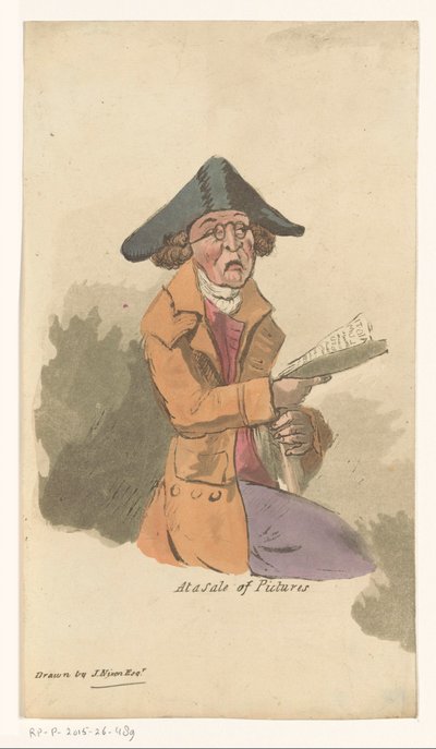 Homme à une vente de tableaux - John Nixon