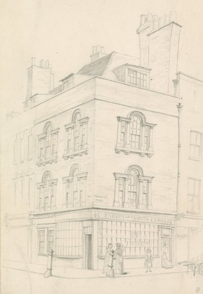 Maison au coin de Red Lion Street et Theobalds Road, face à Lamb