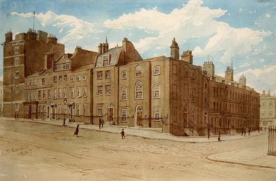 Vue de Old Cobham Row et une partie de Cold Bath Square, Finsbury - John Phillipp Emslie