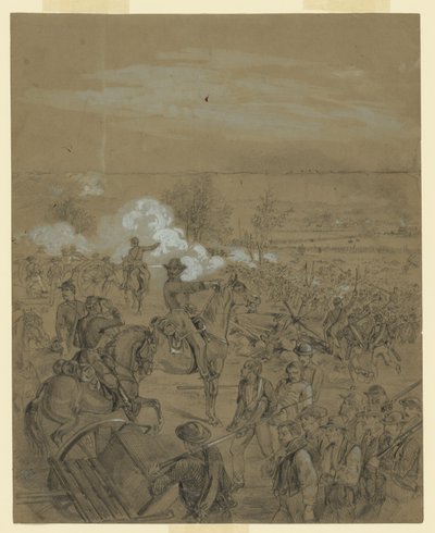 Un officier dirigeant ses troupes au combat LCCN2004661334 - John R. Chapin