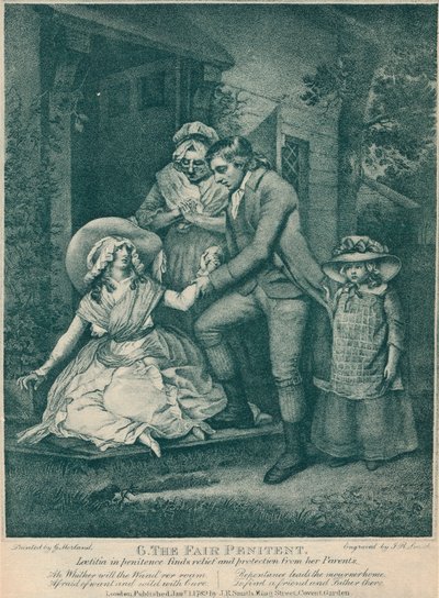 La pénitente juste : Laetitia en pénitence trouve soulagement et protection auprès de ses parents, 1789 - John Raphael Smith