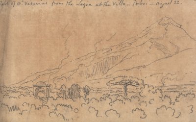 Une partie du Vésuve depuis la loggia de la Villa, Portici, 22 août - John Robert Cozens