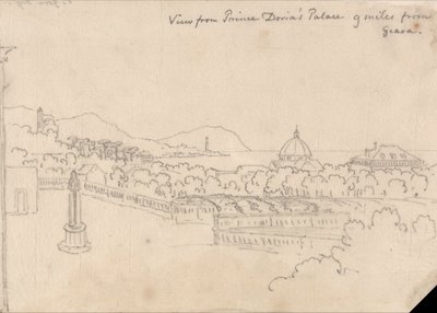 Vue du palais du prince Doria, à 9 miles de Gênes - John Robert Cozens