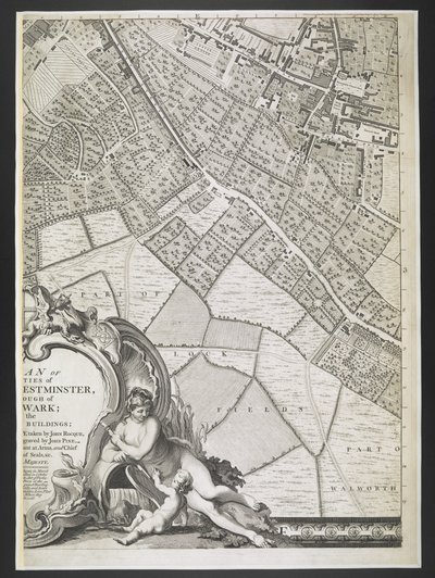 Plan de Londres, Partie de Lock fields, Plan des villes de Londres et de Westminster, et du borough de Southwark ; : avec les bâtiments contigus ; D