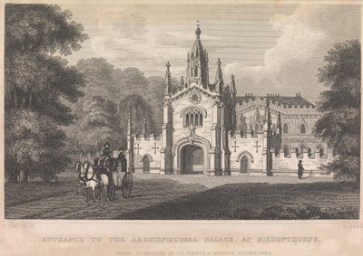 Entrée du Palais Archiépiscopal, à Bishopthorpe (publié par I. T. Hinton); page 34 (Volume Un) - John Rogers
