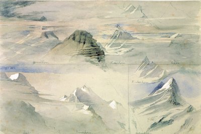 Pics Alpins : Jungfrau et autres, 1846 - John Ruskin