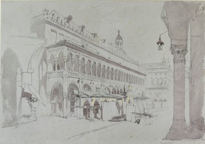 Le Palazzo della Ragione et la Piazza delle Erbe, Padoue, mai 1841 - John Ruskin