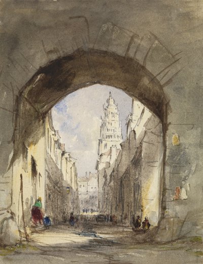 Scène de rue à Calais - John Scarlett Davis