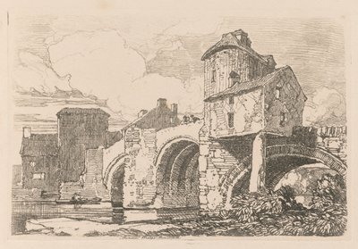 Liber Studiorum : Planche 26, Pont de Monnow, Monmouthshire, 1838 - John Sell Cotman