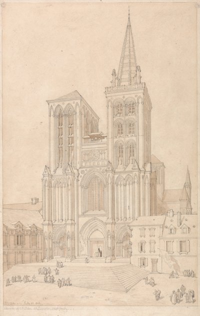 Saint-Pierre à Lisieux, Normandie : Façade ouest - John Sell Cotman