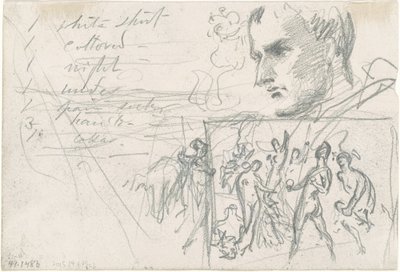 Tête napoléonienne et Jugement de Paris [verso] - John Singer Sargent