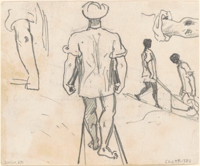 Études de Paysans avec Brouettes (verso) - John Singer Sargent