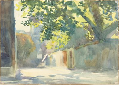 Mur ensoleillé sous un arbre, vers 1913 - John Singer Sargent