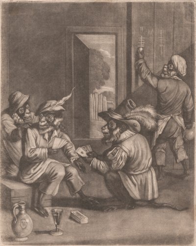 Singes jouant aux cartes - John Smith