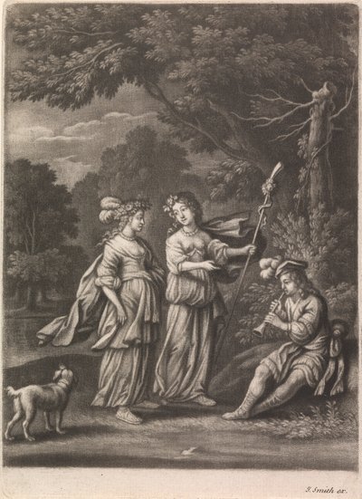 Scène pastorale avec un joueur de chalemie - John Smith