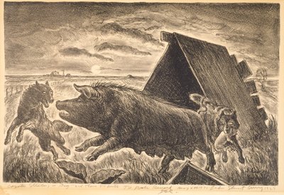 Les coyotes volent un cochon - John Steuart Curry