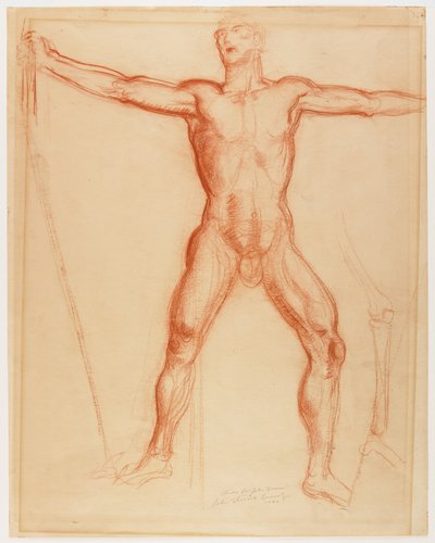 Étude pour la figure de John Brown dans la fresque "Tragic Prelude" pour le Kansas Statehouse - John Steuart Curry