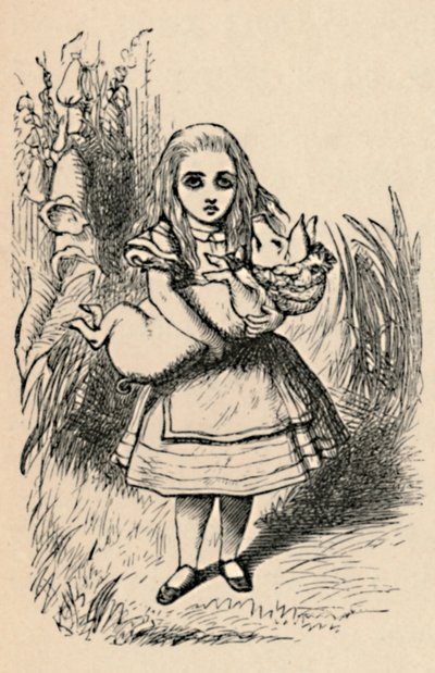 Alice tenant un cochon dans ses bras, 1889 - John Tenniel