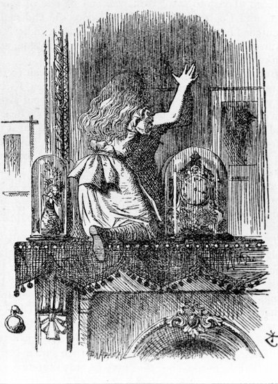 Alice traversant le miroir - dans « Les aventures d