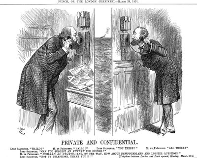 Privé et Confidentiel, ouverture de la ligne téléphonique anglo-française, 1891 - John Tenniel