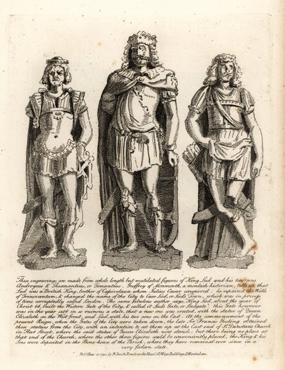 Roi britannique Lud et ses fils Angrogeus et Theomantius (Temantius), réparateur des murs de Trinovantum, plus tard Caer Lud ou Lud
