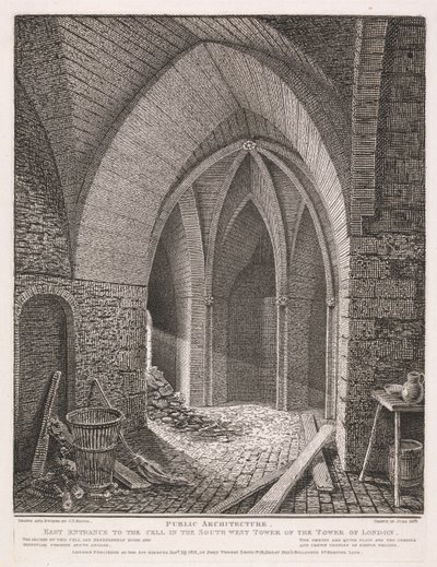 Entrée est de la cellule dans la tour sud-ouest de la tour de Londres - John Thomas Smith