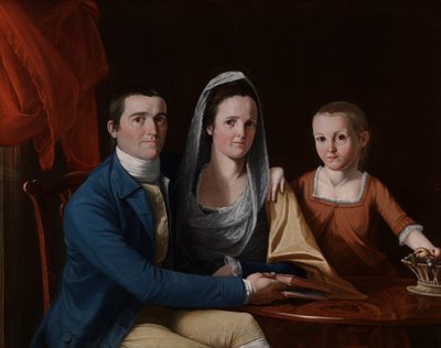 Jonathan Trumbull, Jr., Eunice Backus Trumbull et Faith Trumbull (plus tard Faith Trumbull Wadsworth) (1740) - John Trumbull