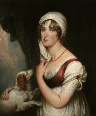Sarah Trumbull avec un épagneul - John Trumbull