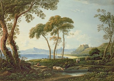 Paysage avec le Château de Harlech - John Varley