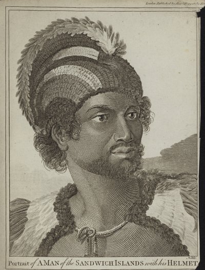 Un homme des îles Sandwich avec son casque - John Webber