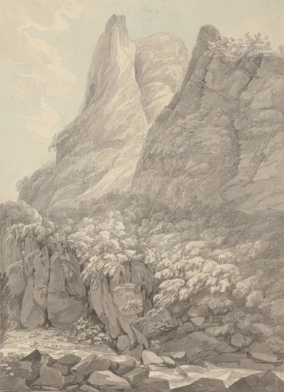 Thurshouse Tor depuis la rivière Manifold, Derbyshire - John Webber