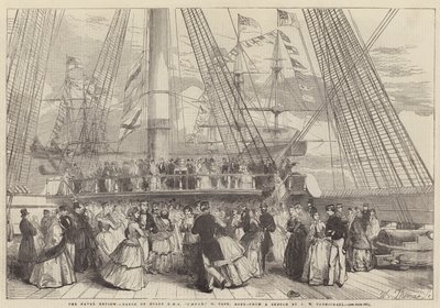 La revue navale, danse à bord du HMS Caesar, 91, capitaine Robb - John Wilson Carmichael