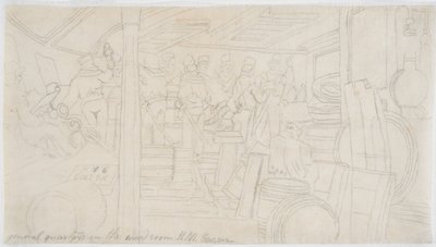 La salle des officiers H.M.S. Caesar - John Wilson Carmichael