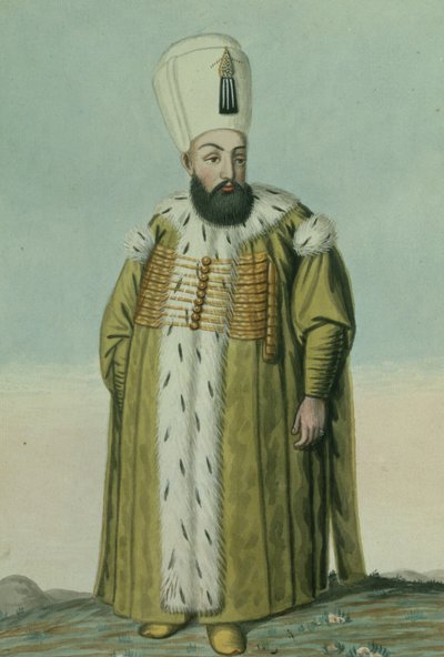 Amurath (Murad) III (1546-1595), sultan de 1574 à 1595, tiré de « Une série de portraits des empereurs de Turquie ». - John Young