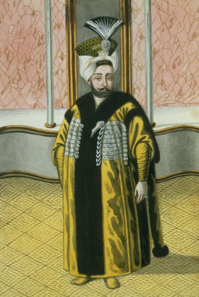 Mustapha IV (1779-1808) Sultan de 1807 à 1808, tiré de « Une série de portraits des empereurs de Turquie ». - John Young