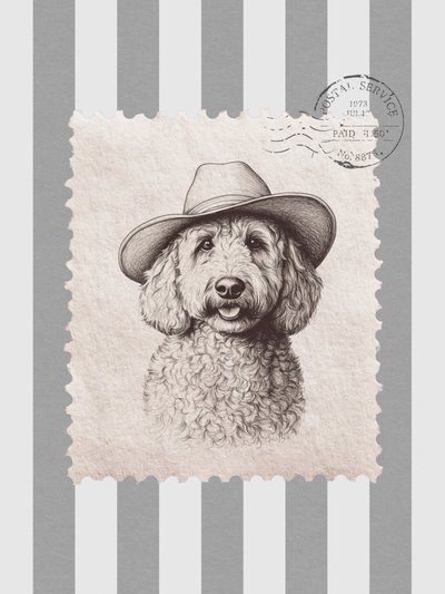 Timbre « Goldendoodle Cowboy » - Jolly and Dash