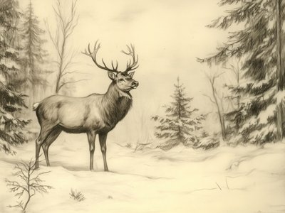 Un cerf majestueux en hiver - Jolly and Dash