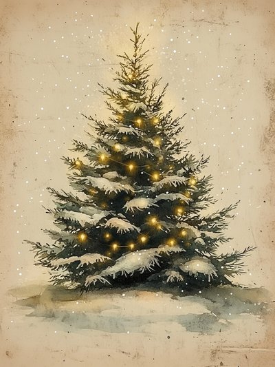 Sapin de Noël enneigé - Jolly and Dash