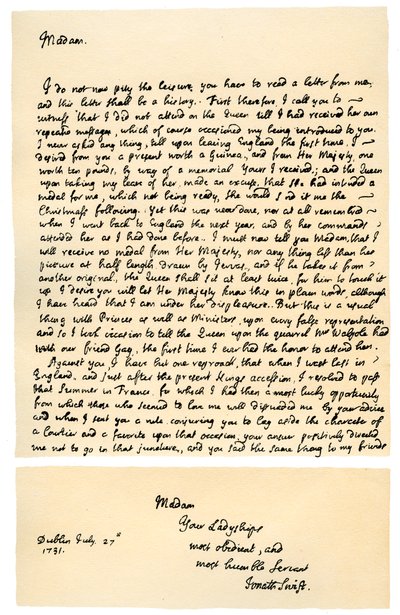 Lettre de Jonathan Swift à Henrietta Howard, 21 novembre 1730 - Jonathan Swift