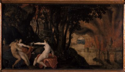 Loth et ses filles sous des roses et des lauriers - Joos or Jodocus van Winghe