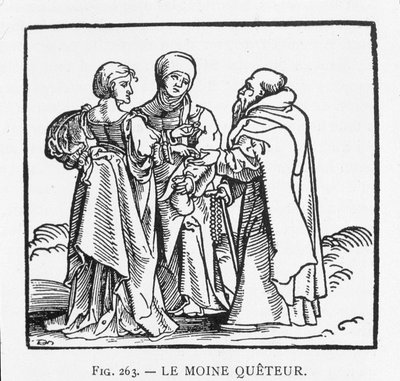 Le moine Quetter : gravure sur bois par Jörg Breu, formant le titre d