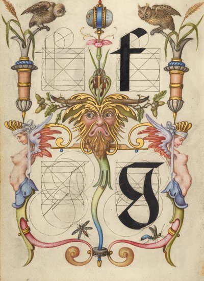 Guide de construction des lettres f et g - Joris Hoefnagel