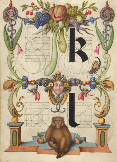 Anleitung zum Konstruieren der Buchstaben k und l - Joris Hoefnagel