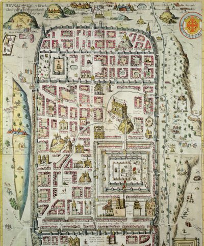 Carte de Jérusalem et des environs, de 