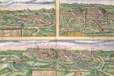 Carte de Montpellier, Tours et Poitiers, de 